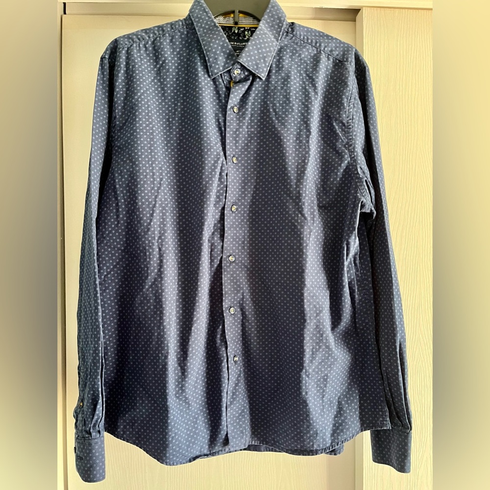 Great condition men’s long sleeve dress shirt Demin & Flowers Ricky Singh XL